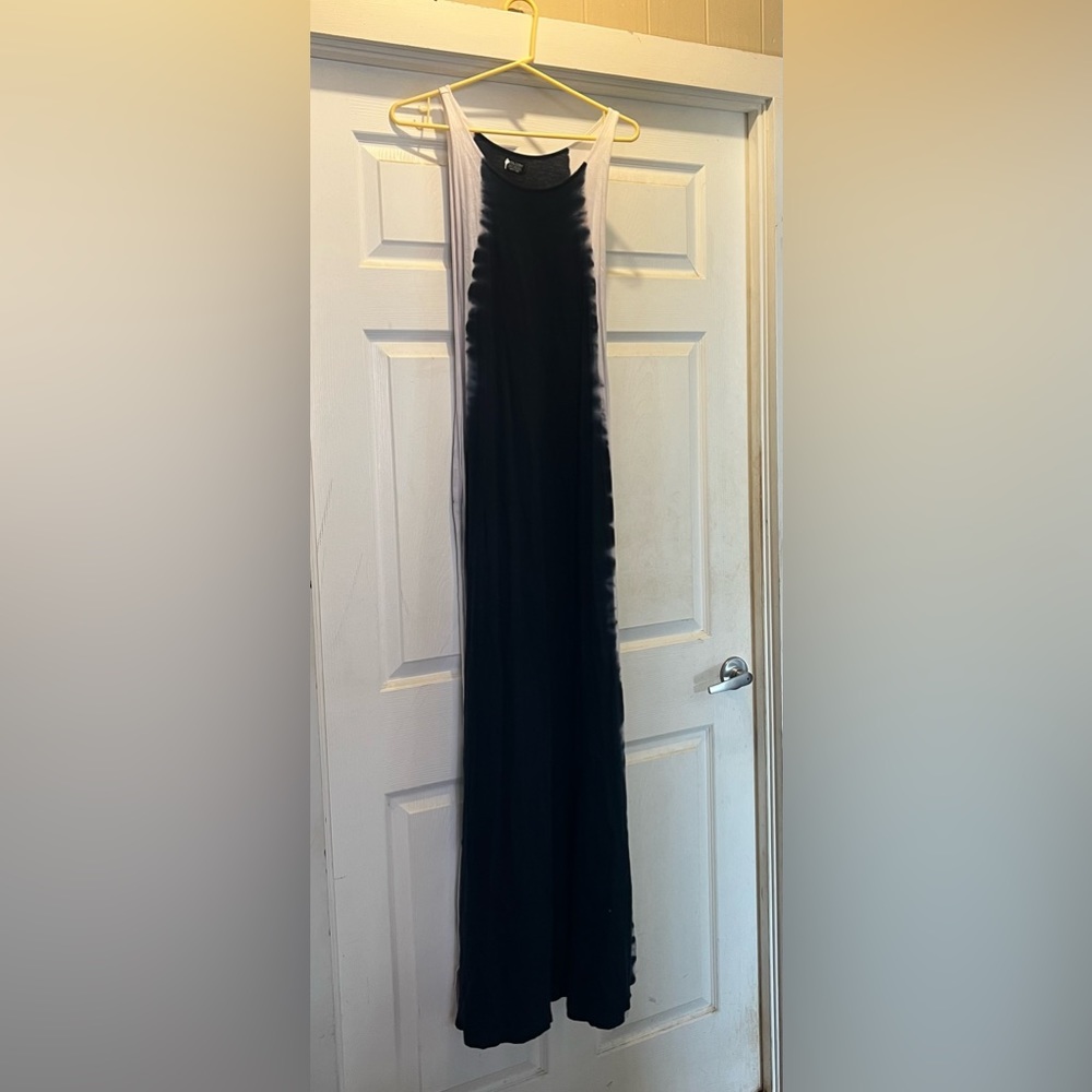 Dark Blue and White tie dye long casual Volcom dress
